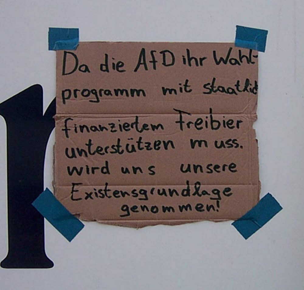 Das Pappschild