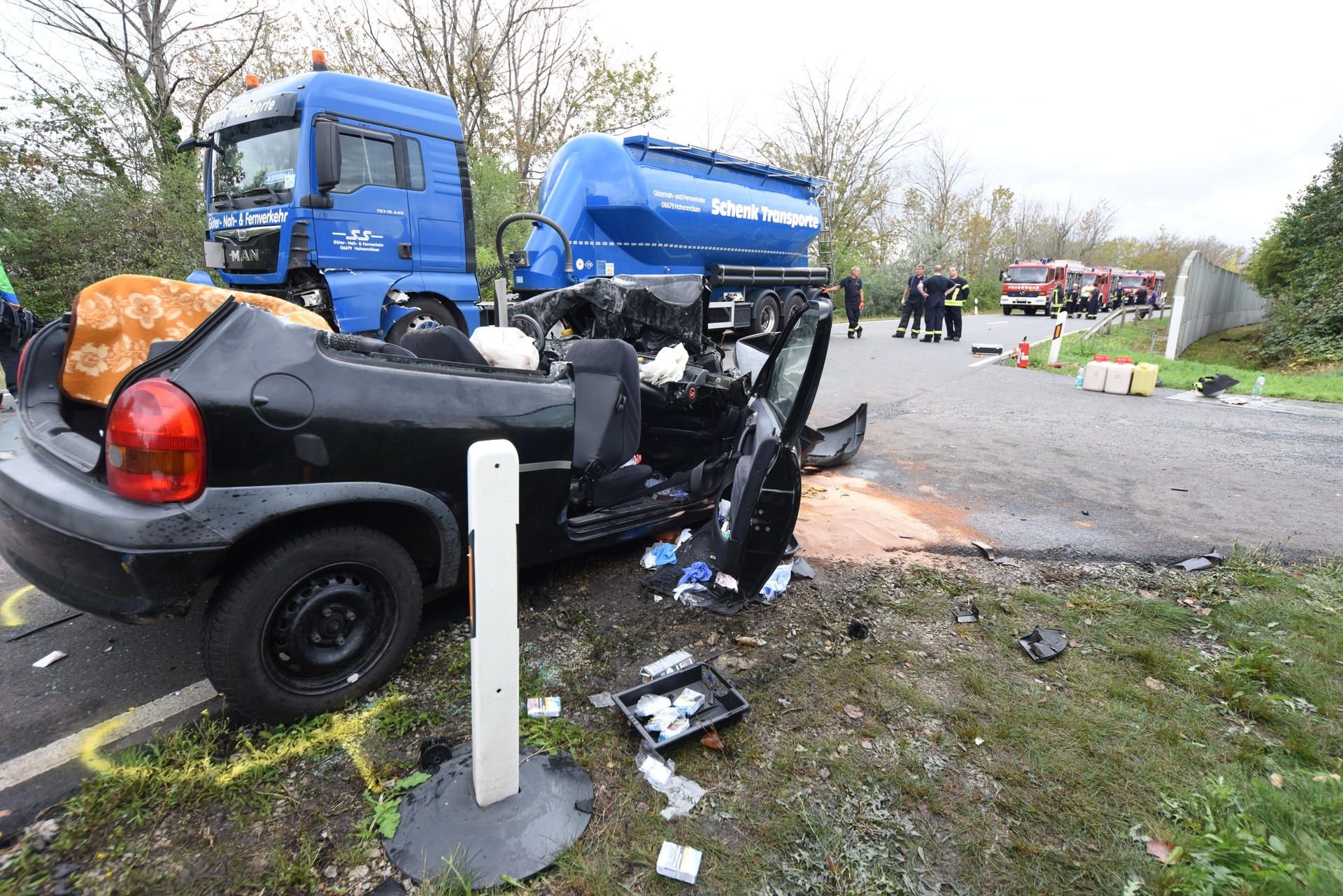 Die Unfallstelle auf der L178 bei Frankleben.