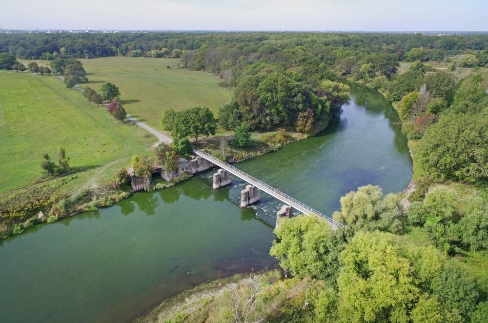 Auch das Muldewehr ist Teil des Projekts Neu-Muldenstein. Es soll wieder die Brücke zum Chemiepark Bitterfeld-Wolfen werden.