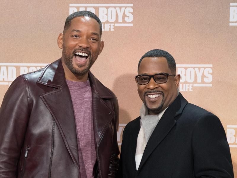 Die Schauspieler Will Smith (l) und Martin Lawrence. Foto: Jörg Carstensen/dpa