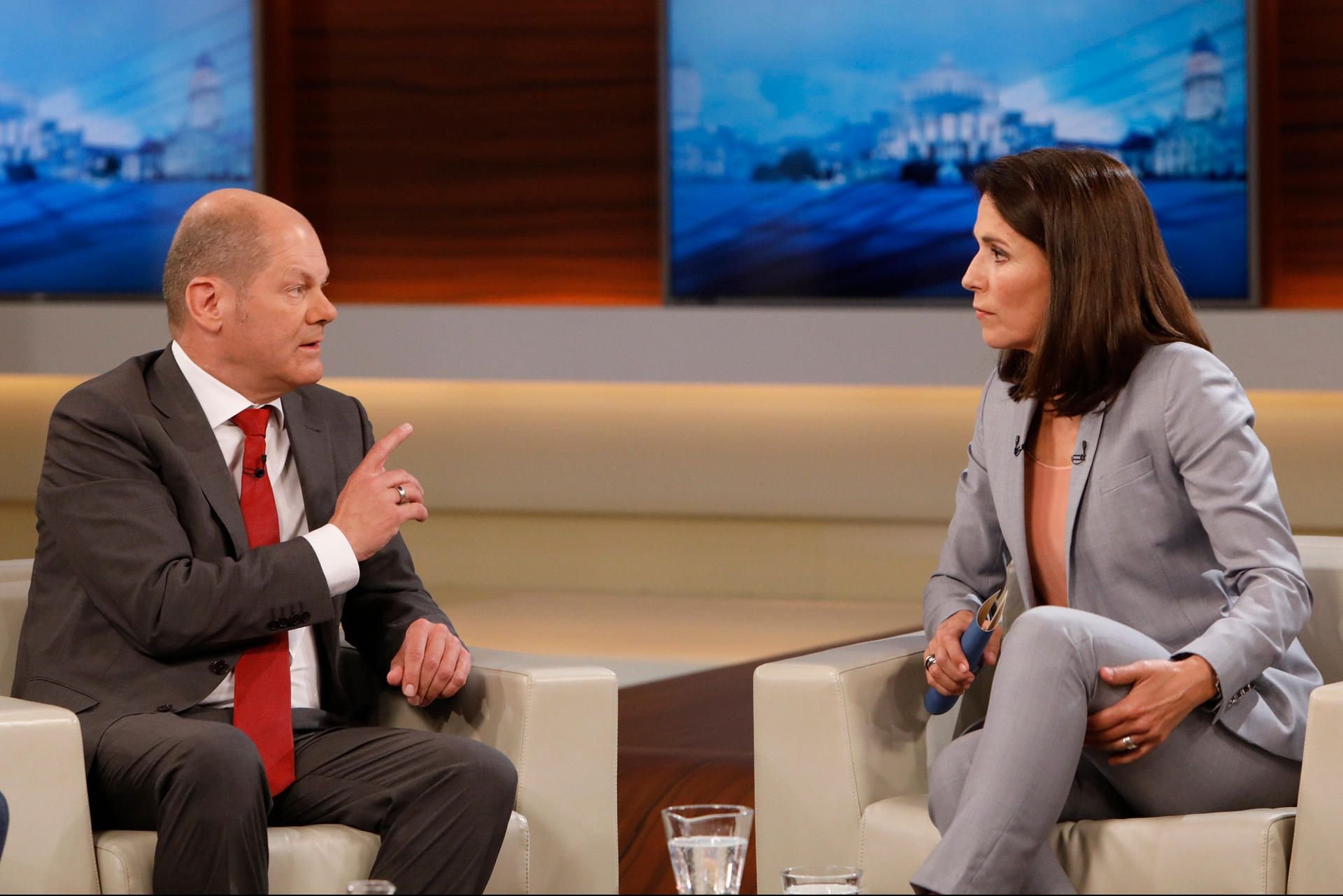 SPD-Politiker Olaf Scholz in einer Ausgabe der Talkshow „Anne Will“.