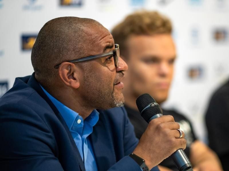 Idriss Gonschinska (l) ist für die Heim-EM zuversichtlich. Foto: Daniel Karmann