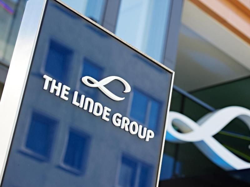 Das Logo der Linde AG ist in München zu sehen. Foto: Nicolas Armer/Archiv