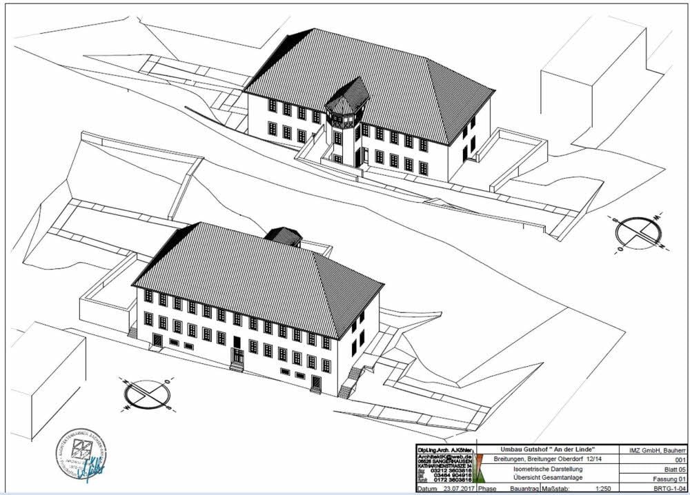 Der Entwurf des Architekten Andreas Köhler zeigt den barrierefreien Gutshof.