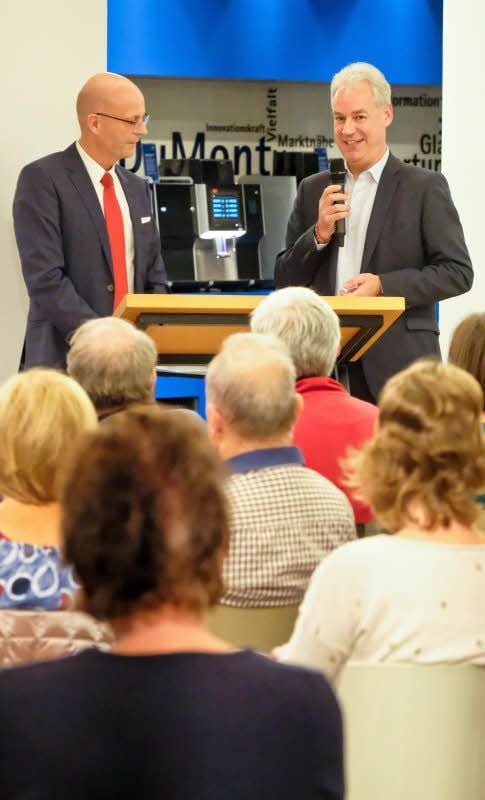 OB Bernd Wiegand (l.) und Chefredakteur Hartmut Augustin im Gespräch