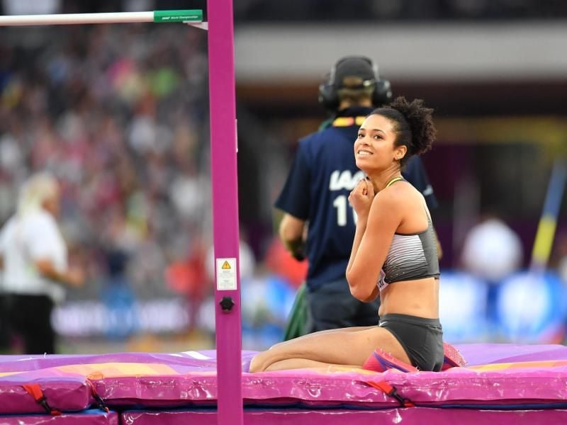 Hochspringerin Marie-Laurence Jungfleisch musste sich mit Platz vier begnügen. Foto: Bernd Thissen