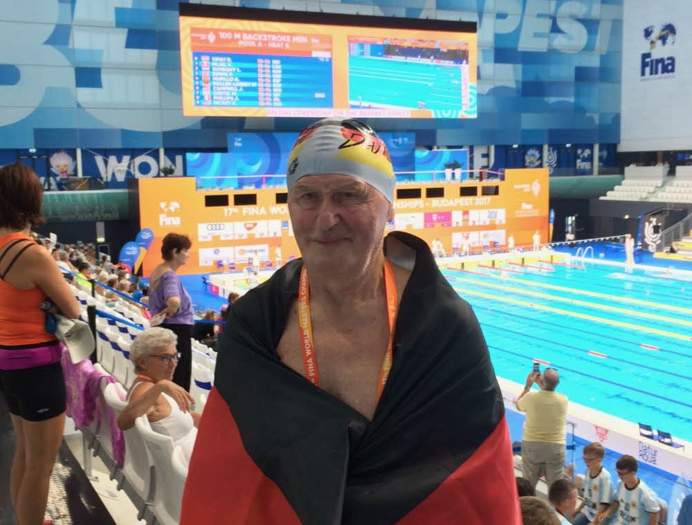 Franz Sperk bei der Masters-Weltmeisterschaft im Schwimmen in Budapest