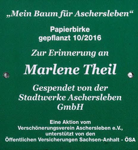Zur Erinnerung an Marlene Theil