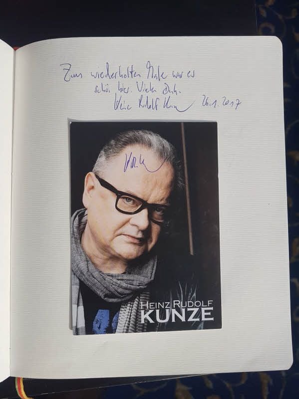 Gästebucheintrag des Sängers Heinz Rudolf Kunze