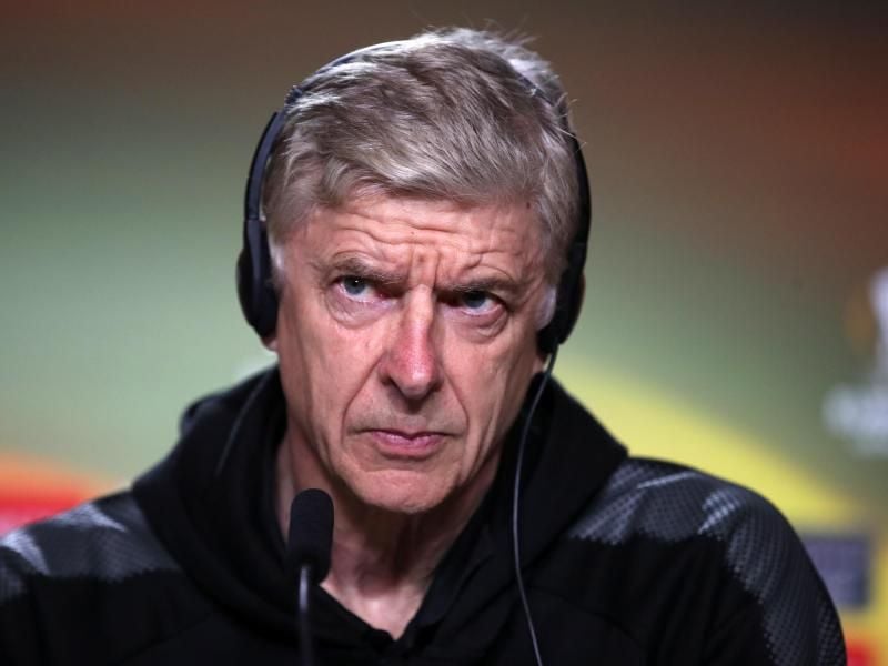 Arsenal-Trainer Arsene Wenger bei einer Pressekonferenz vor dem Halbfinal-Rückspiel der Europa League gegen Atletico Madrid. Foto: Adam Davy/PA Wire