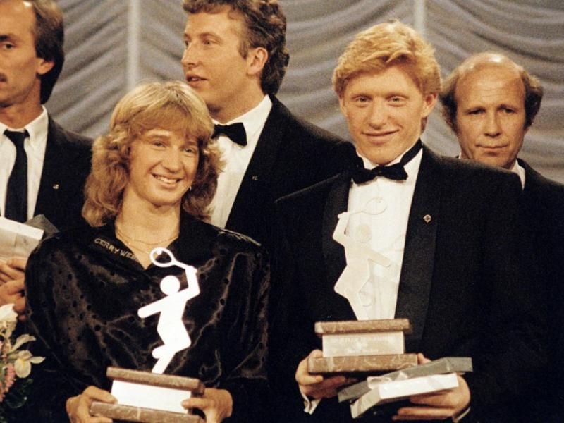 Steffi Graf und Boris Becker wurden 1986 Sportler des Jahres. Foto: Rolf Haid