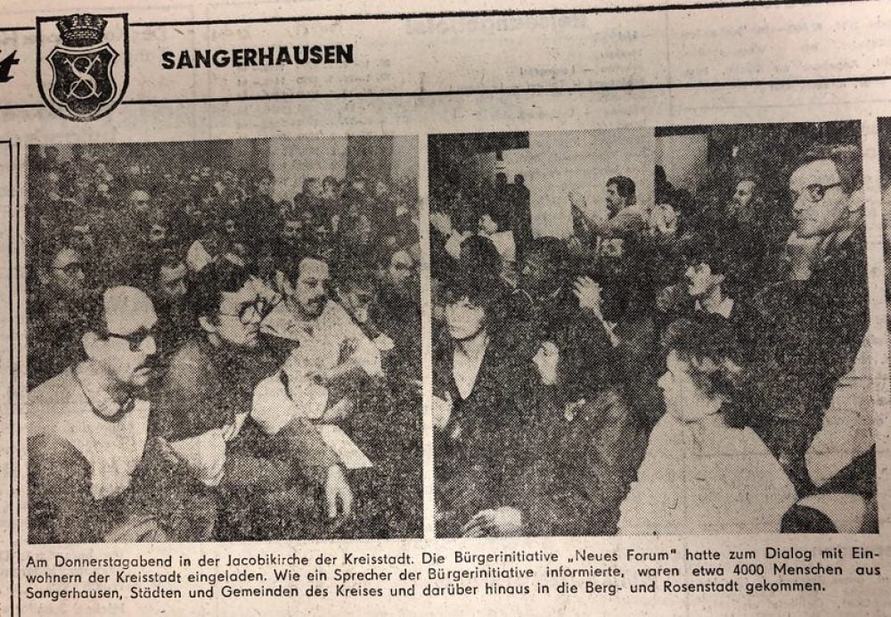 Zeitungsfotos vom Bürgerforum am 2. November in der Jacobikirche.