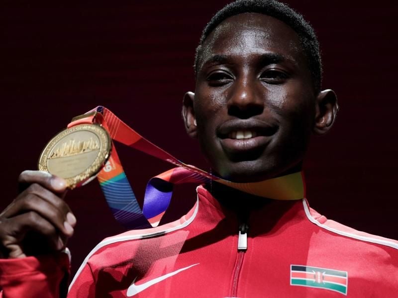 Wurde positiv auf das Coronavirus getestet: Der Kenianer Conseslus Kipruto. Foto: Nariman El-Mofty/AP/dpa