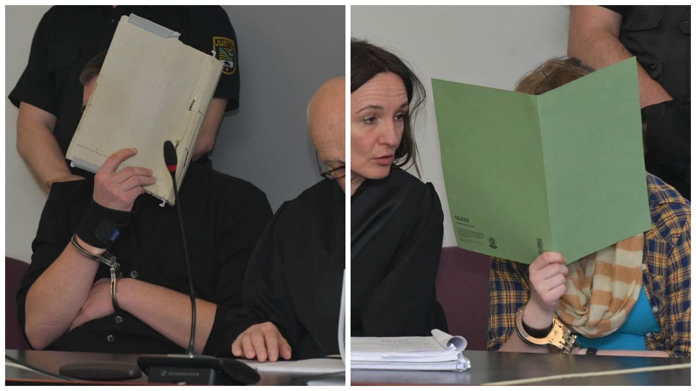 Die Angeklagten Sebastian F. und Xenia I. am 23. Verhandlungstag.