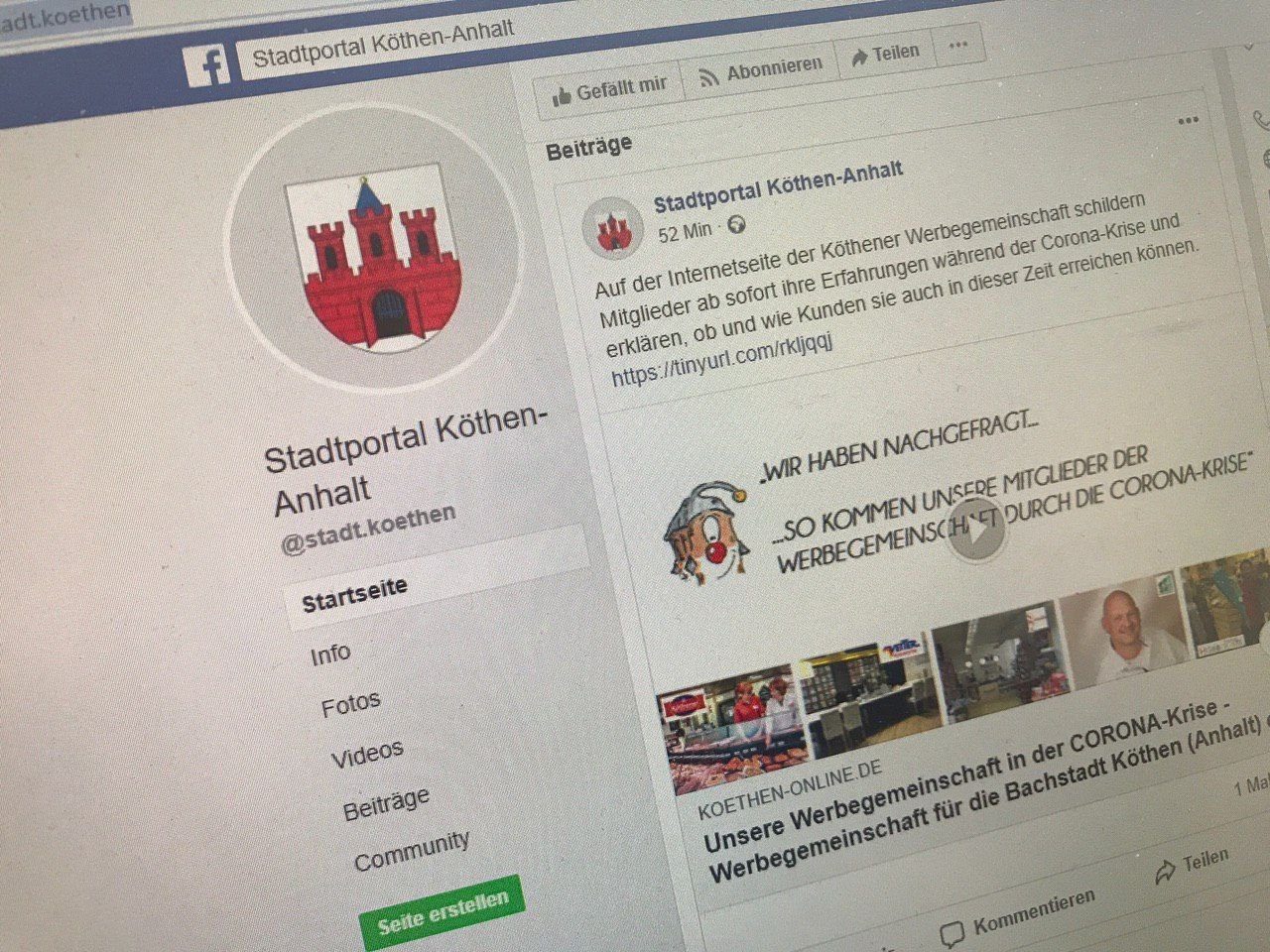 Die Stadt Köthen will verstärkt über Facebook und Twitter informieren.