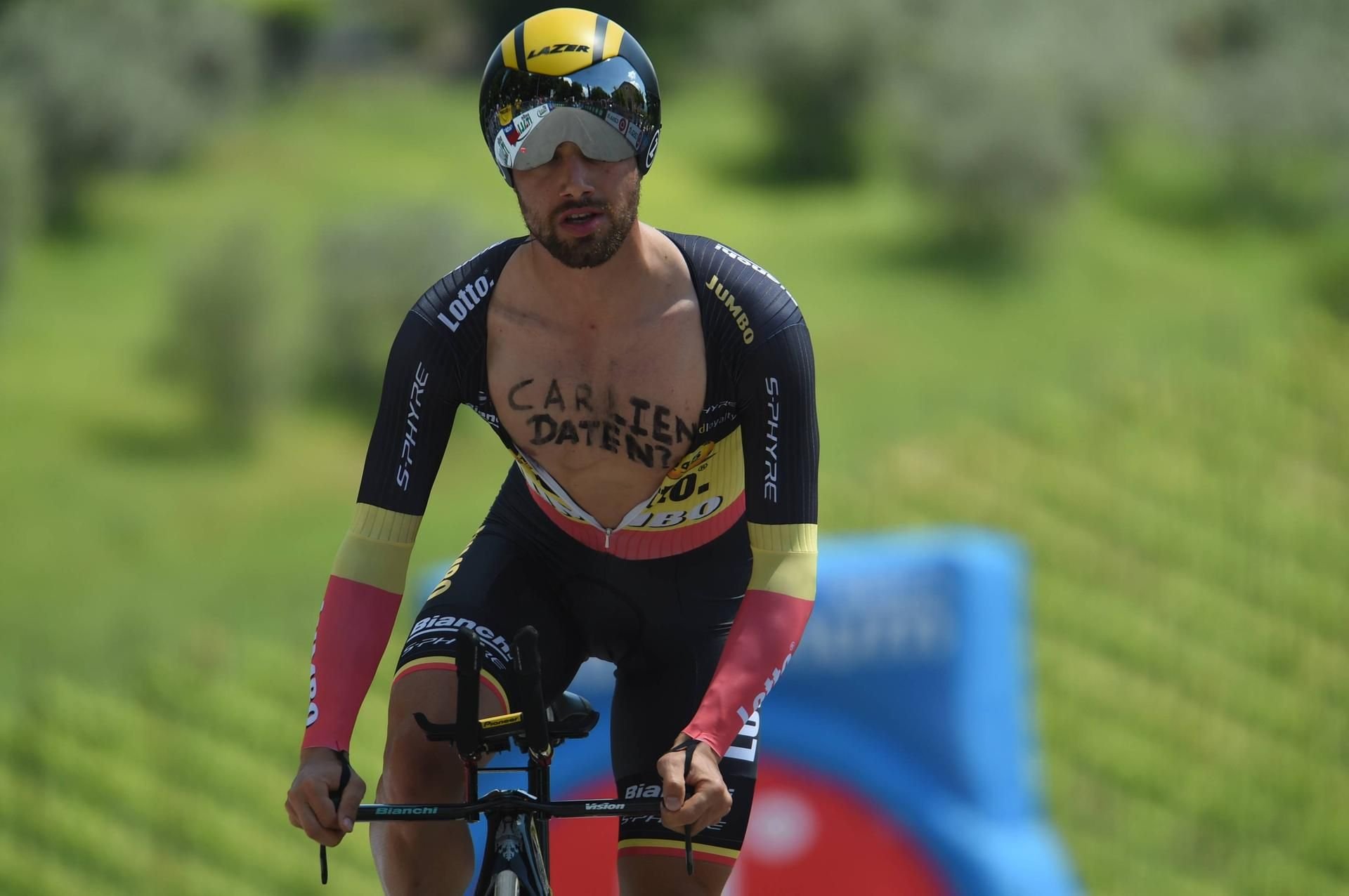 Radprofi Victor Campenaerts hatte mit seiner ungewöhnlichen Dating-Anfrage Erfolg.