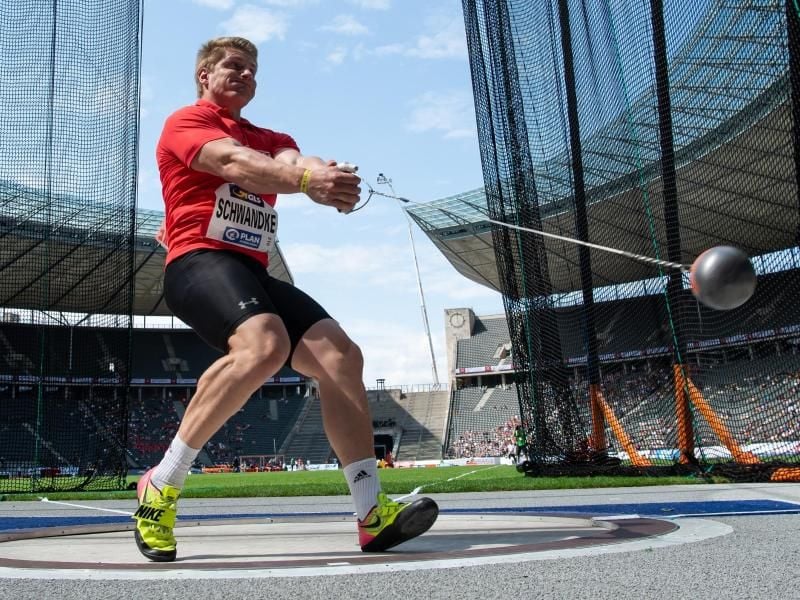 Siegte bei den Finals im Hammerwurf: Tristan Schwandke in Aktion. Foto: Sven Hoppe