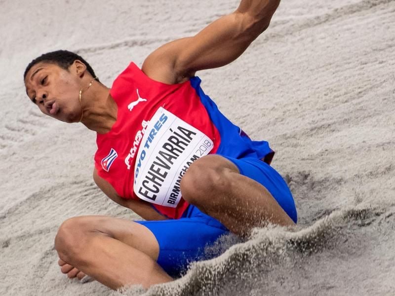 Der Kubaner Juan Miguel Echevarria sprang in Bad Langensalza 8,68 Meter. Foto (März 2018): Sven Hoppe Foto: Sven Hoppe