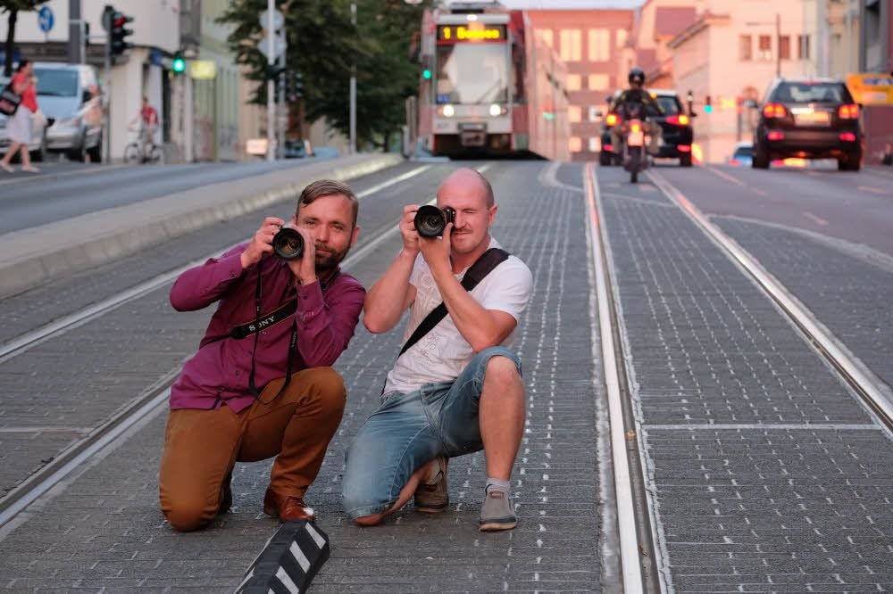 Auf Motivjagd: Sven Görsch (l.) und Alexander Schieberle