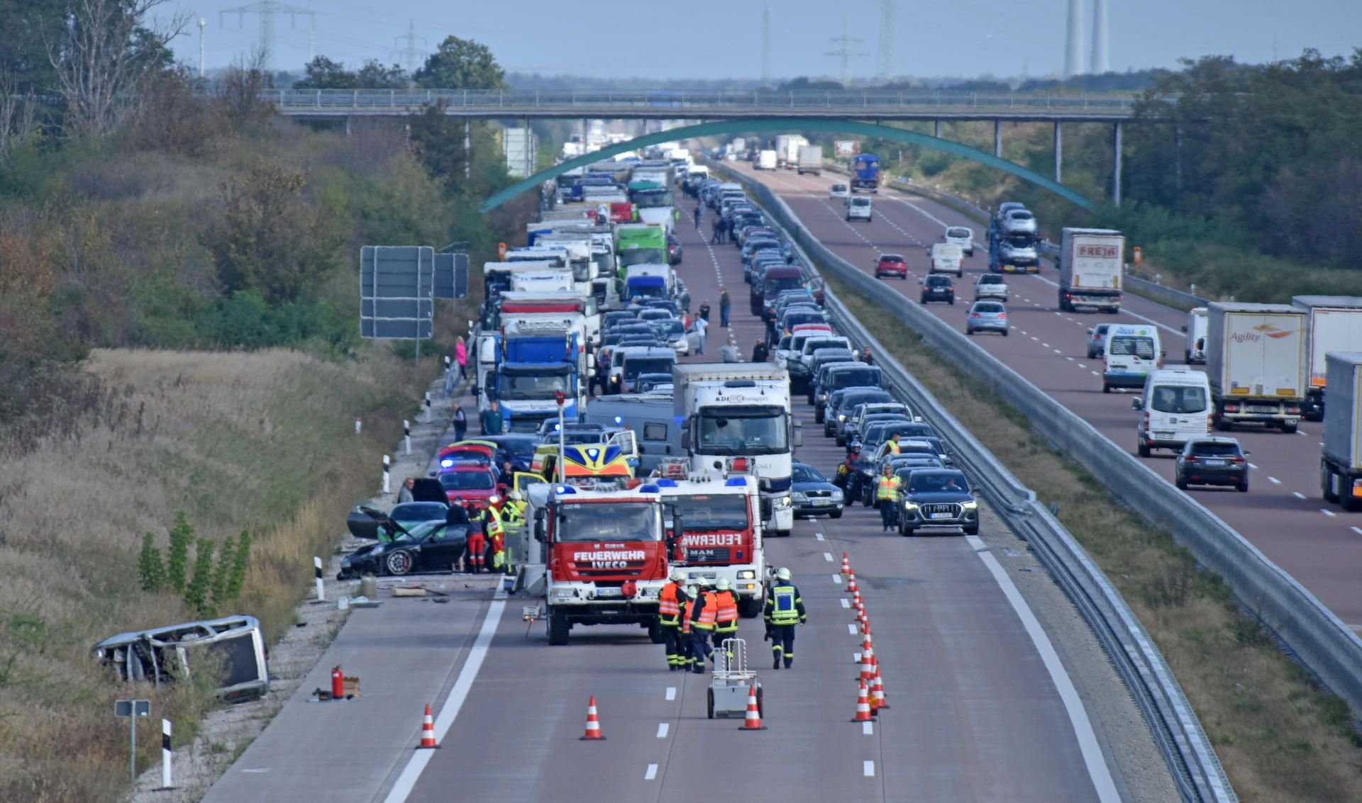 Die Unfallstelle auf der A9