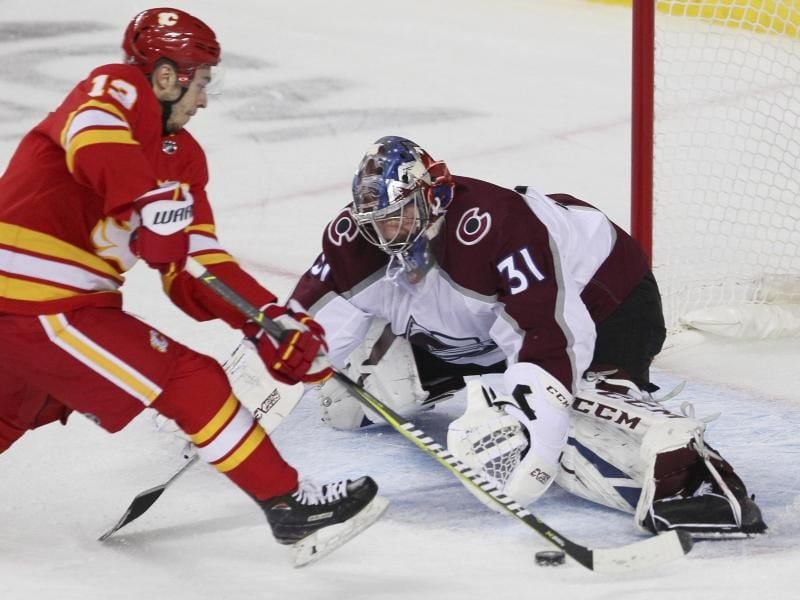 Philipp Grubauer zeigte im Tor der Colorado Avalanche erneut eine starke Listung. Foto: Dave Chidley/The Canadian Press/AP/dpa