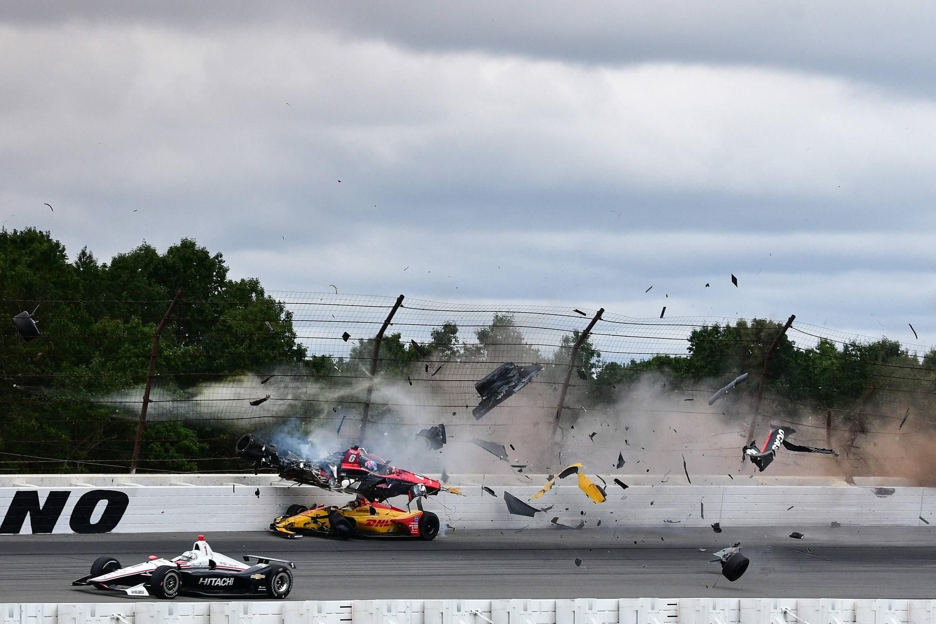 Bei diesem schlimmen Unfall im August 2018 in Pocono zog sich Rennfahrer Robert Wickens seine schweren Verletzungen zu.