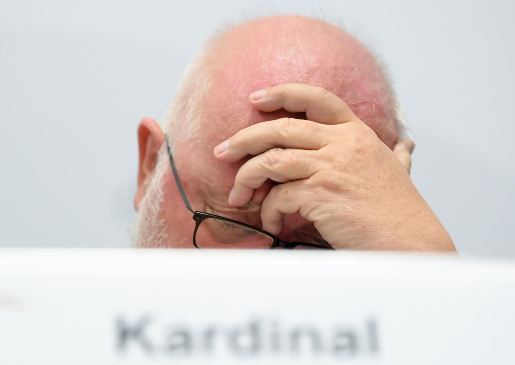 Kardinal Reinhard Marx, Erzbischof von München und Freising und Vorsitzender der Deutschen Bischofskonferenz, während einer Pressekonferenz der Deutschen Bischofskonferenz zur Vorstellung der Studie „Sexueller Missbrauch an Minderjährigen durch katholische Priester, Diakone und männliche Ordensangehörige im Bereich der Deutschen Bischofskonferenz“.