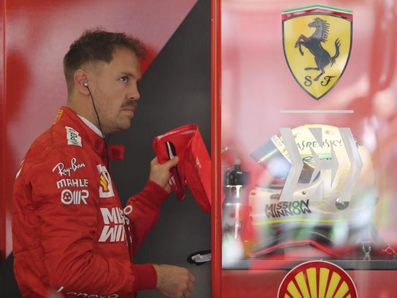 Sebastian Vettel vom Team Ferrari. Foto: Ng Han Guan/AP