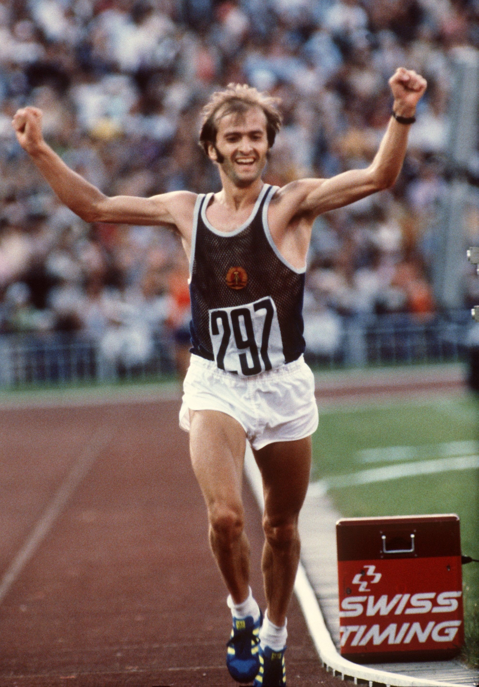 Waldemar Cierpinski gewinnt am 1. August 1980 nach einer taktischen Meisterleistung die Goldmedaille bei den Olympischen Sommerspielen in Moskau.