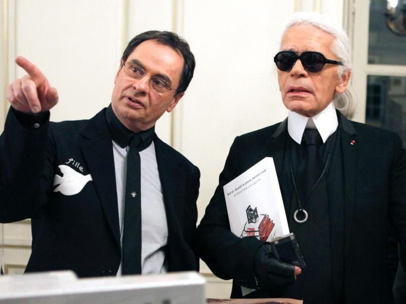 Karl Lagerfeld und Gerhard Steidl lernten sich Anfang der 90er Jahre kennen. Foto: Lucas Dolega/EPA/dpa