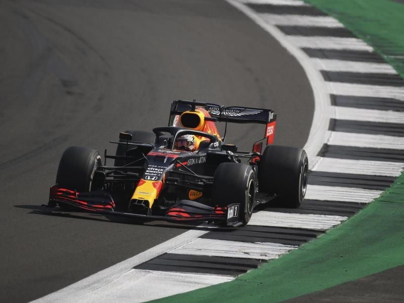 Niederländischer Sieger in Silverstone: Max Verstappen. Foto: Bryn Lennon/Pool Getty/AP/dpa
