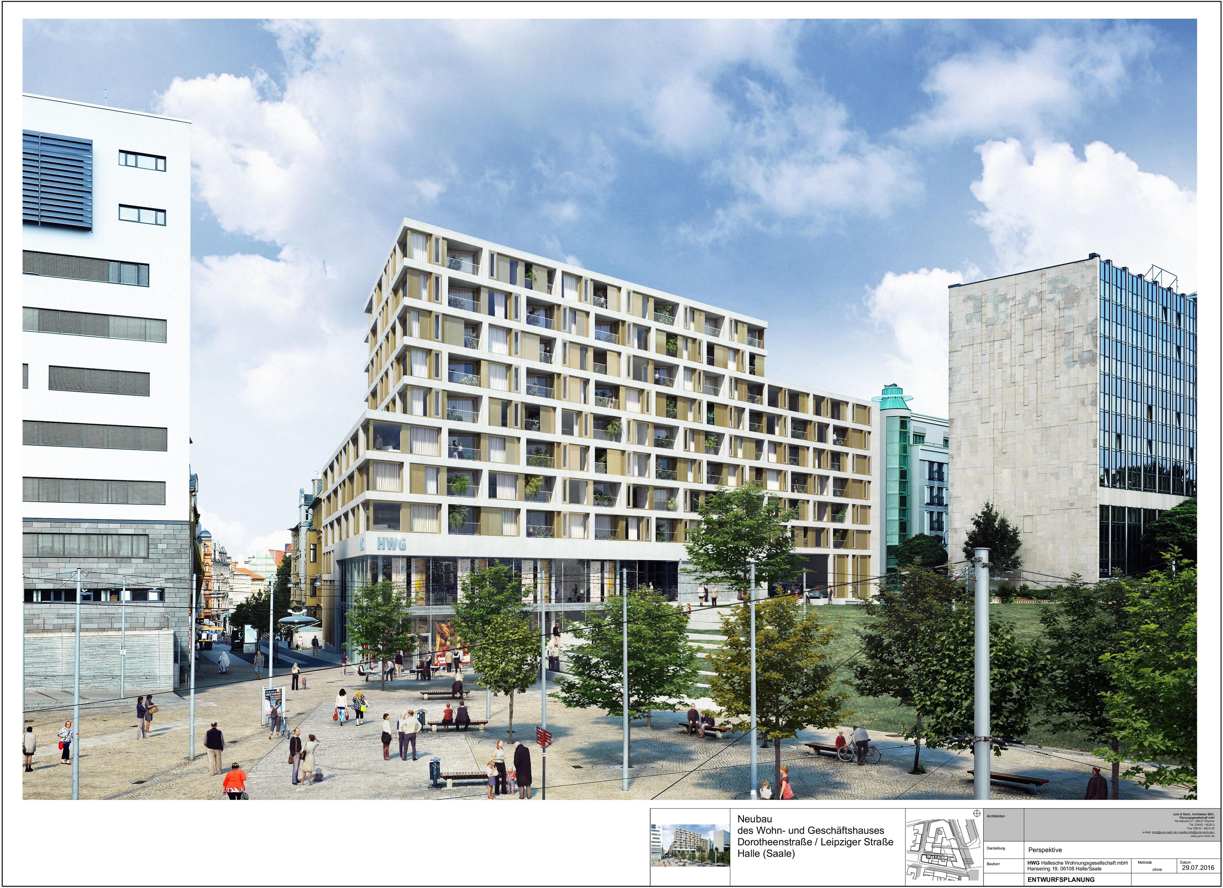 Neues HWG-Wohn- und Geschäftshaus am Riebeckplatz
