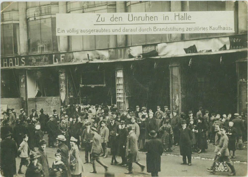 Vor hundert Jahren herrschten in den letzten Wintertagen Hunger, Anarchie und Terror in Halle. Plünderer raubten Läden aus, 29 Menschen starben.
