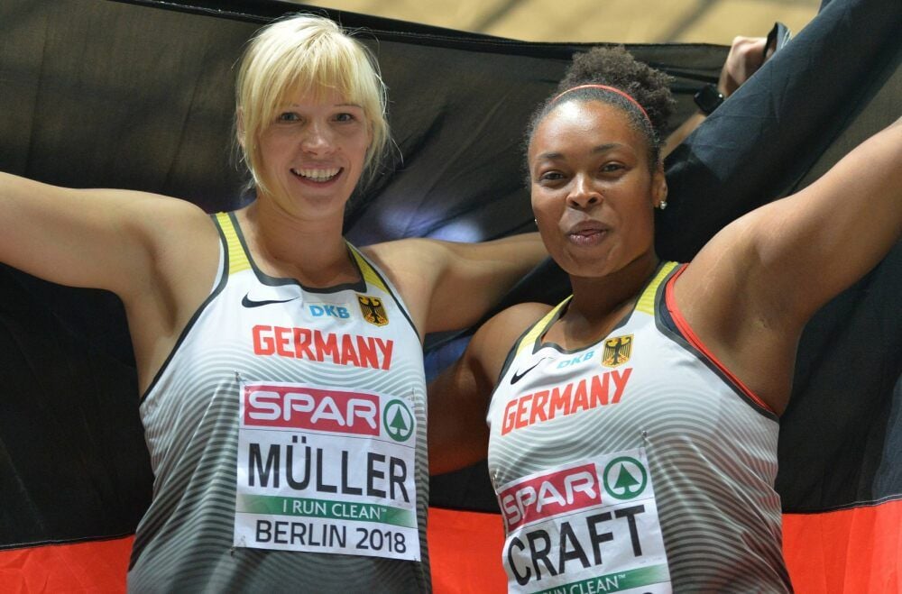 Bei der EM vor anderthalb Jahren holten sie mit dem Diskus Silber und Bronze: Nadine Müller und Shanice Craft.