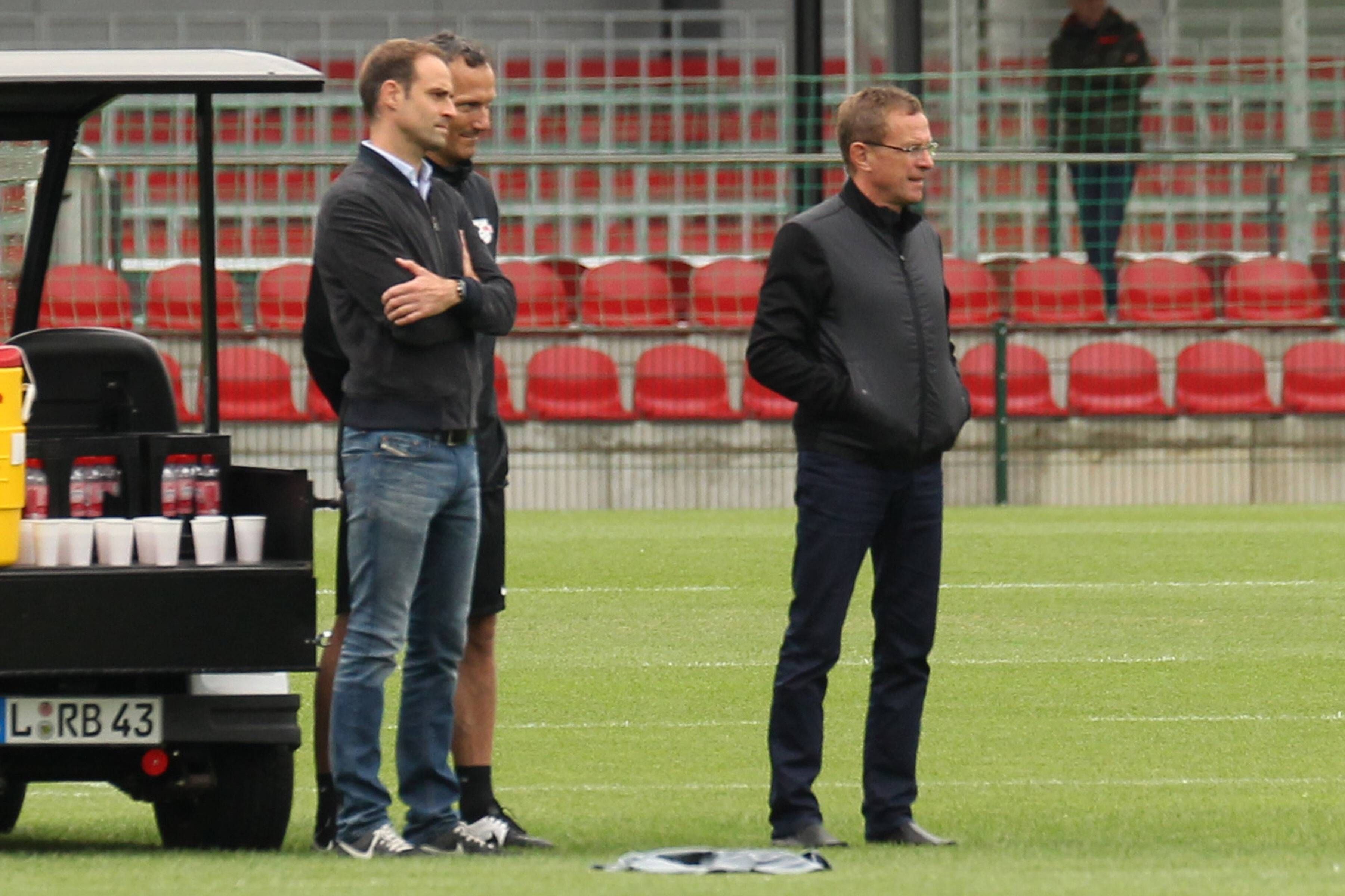 Skeptisches Duo: Ralf Rangnick (rechts) und Oliver Mintzlaff.