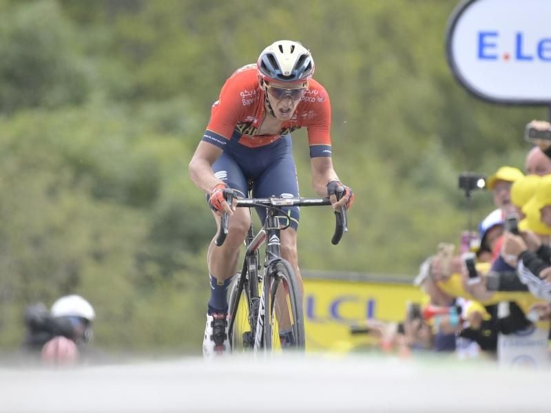 Der Belgier Dylan Teuns kämpft sich zum Etappensieg. Foto: Yorick Jansens/BELGA