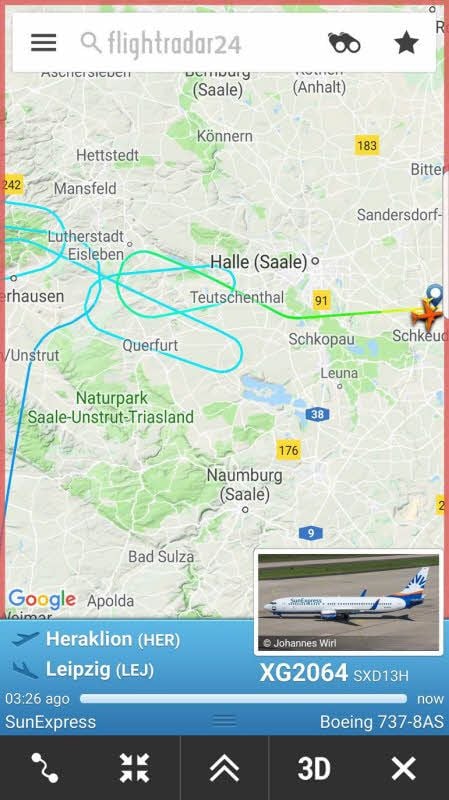 Ein Flugzeug aus Griechenland kreiste mehrfach.