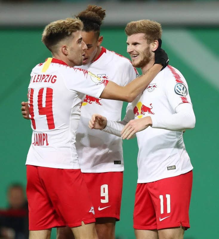 Timo Werner (r.) erzielte innerhalb von acht Minuten einen Doppelpack.