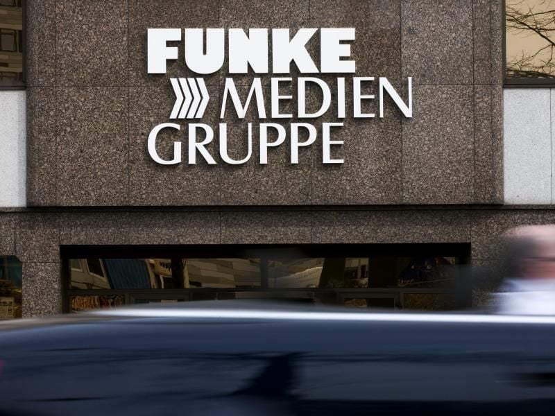 Blick auf die Zentrale der Funke Medien Gruppe in Essen. Foto: Rolf Vennenbernd/Archivbild