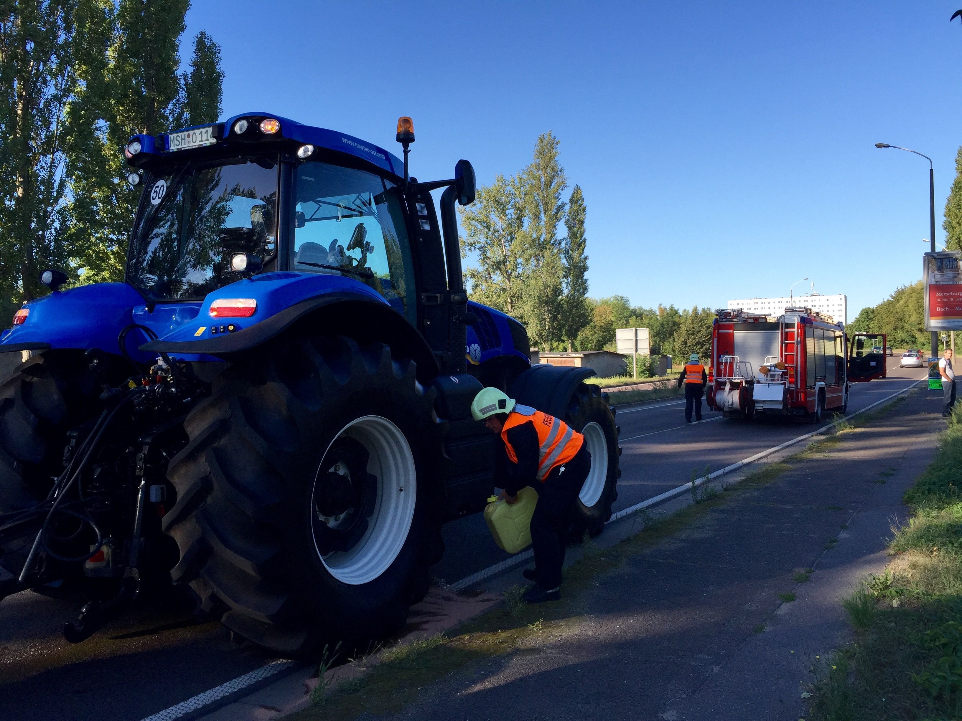 Traktor verliert Öl