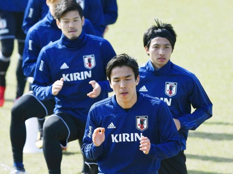 Makoto Hasebe beim Training der japanischen Nationalmannschaft. Foto: kyodo
