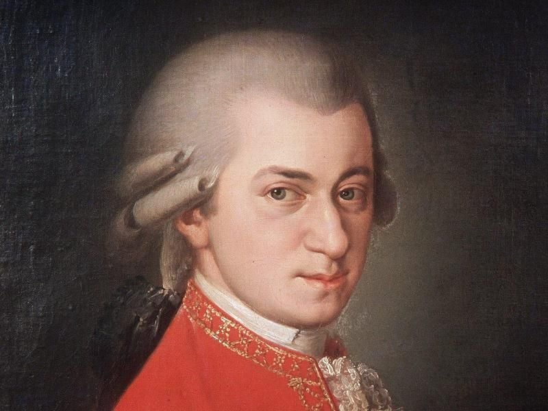 aAufnahme eines Porträts in Öl von Wolfgang Amadeus Mozart (1756 - 1791), das im Jahre 1819 gemalt wurde. Foto: Andy Bernhaut