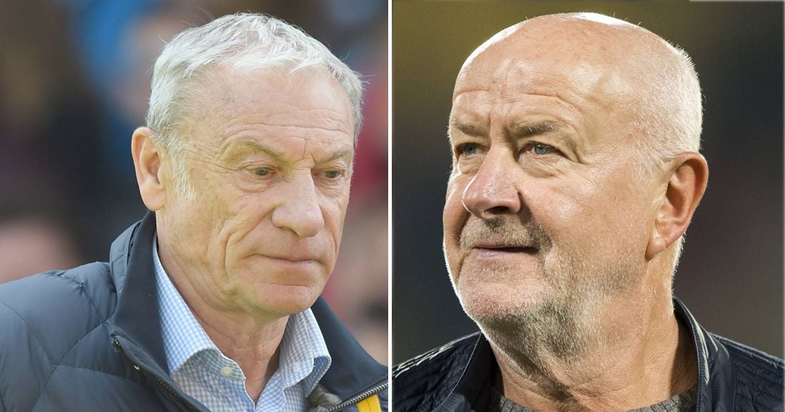Eduard Geyer (li.) wurde mit Dynamo Dresden als Trainer 1989 DDR-Meister. Jetzt holt ihn seine Stasi-Tätigkeit ein. Hans-Jürgen Kreische (r.), Klaus Sammer und Dieter Riedel wollen nicht mehr in einem Atemzug mit ihm genannt werden.