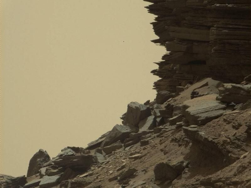 Vom Wind auf der Marsoberfläche geformt: Der Marsrover „Curiosity” hat Nasa-Wissenschaftler mit gestochen scharfen Farbbildern von Gesteinsformationen begeistert. Foto: Nasa/Jpl-Caltech/Msss