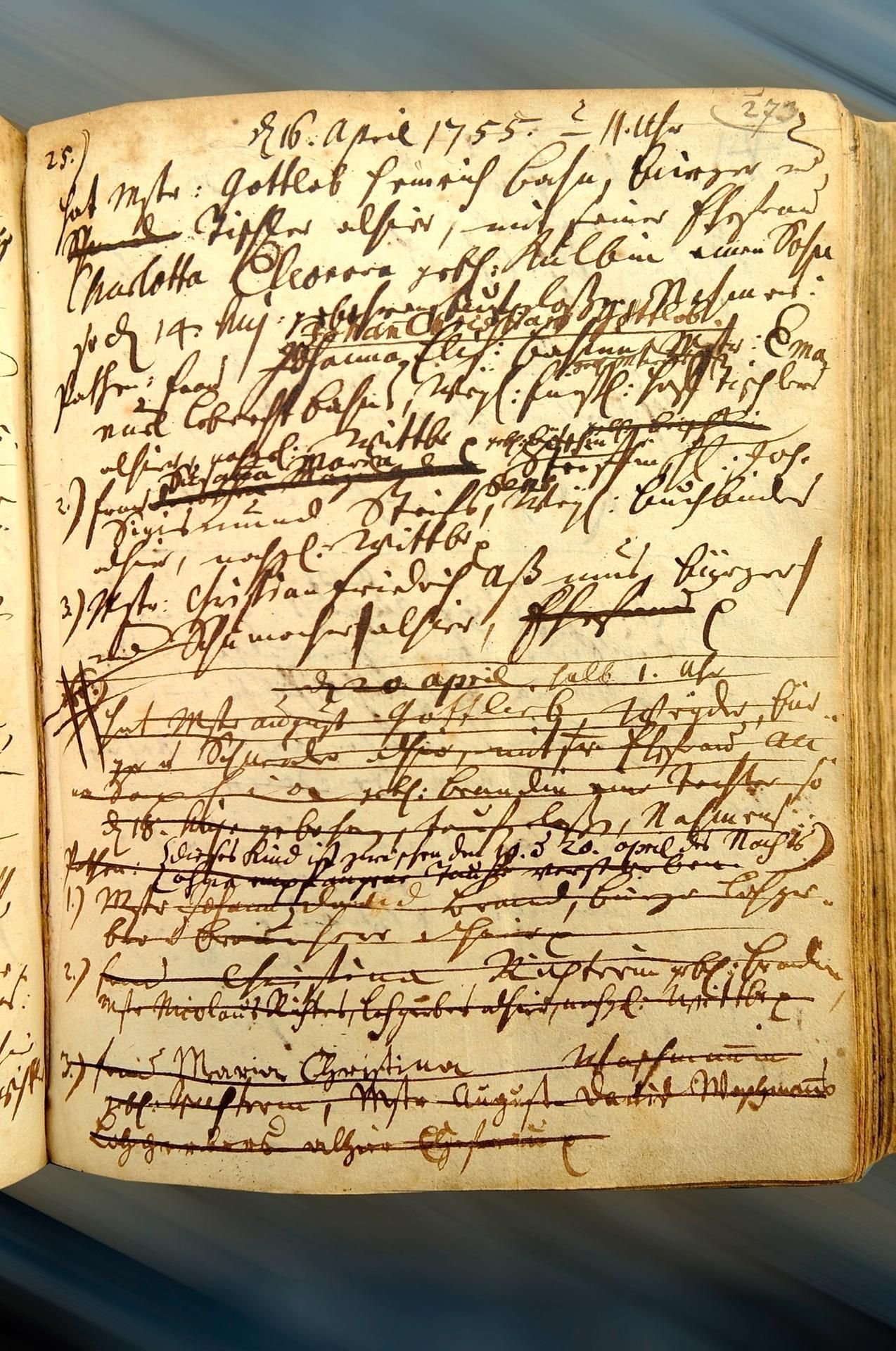 Auszug aus einem Kirchenbuch der Jakobskirche Köthen.