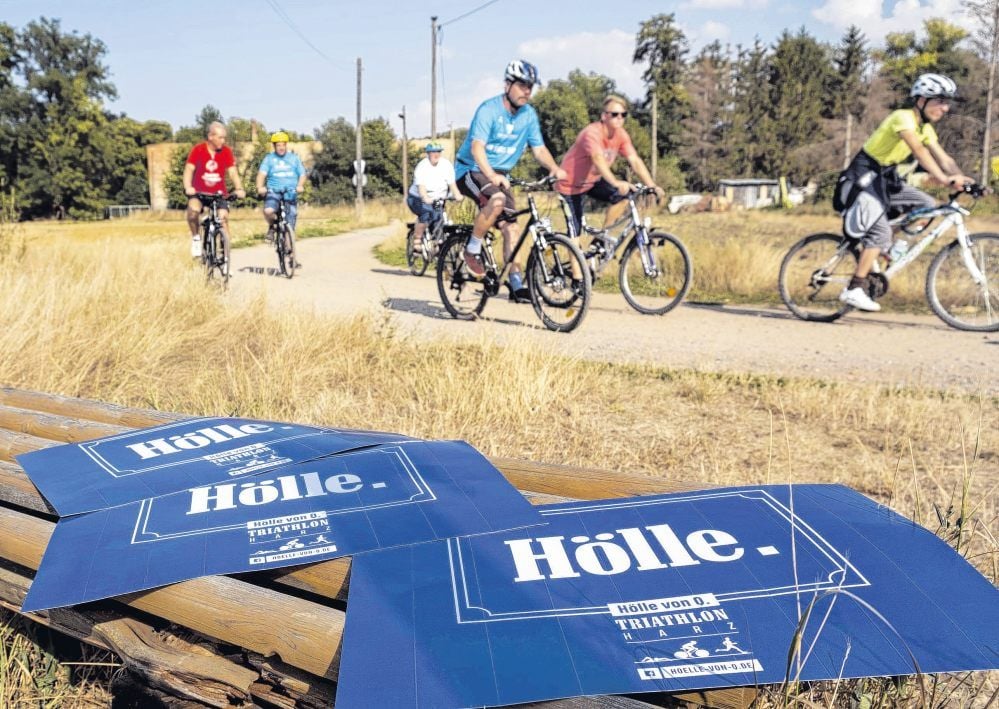 Abschlusstraining vor dem großen Wettkampf: Seit Monaten bereiten sich die Sportler der Stiftung Neinstedt auf den „Hölle Special“-Triathlon vor. Am Samstag geht es für sie los.