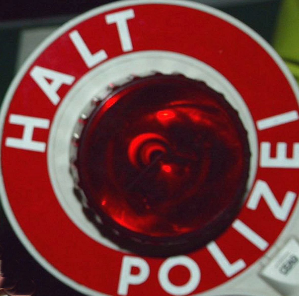 Halt-Kelle der Polizei