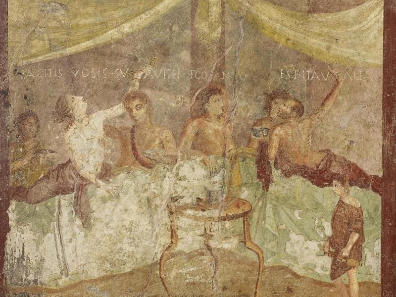 Ein Fresko von der schönen Europa mit dem in einen Stier verwandelten Jupiter aus dem Haus des Jason - Herzstück der Ausstellung „Last Supper in Pompeii”. Foto: Pompeji Museum Neapel