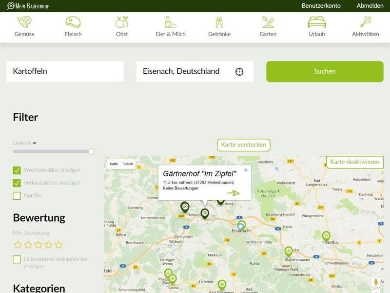 Wer nicht gerne im Supermarkt einkauft, sondern auf dem Bauernhof, kann im Internet nach einer Adresse in der Nähe suchen. Foto: www.mein-bauernhof.de