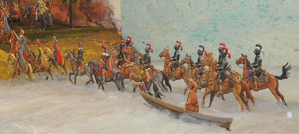 Der militärhistorische Verein zeigte 2015 zur Roßlau-800-Ausstellung ein Diorama zur Schlacht um die Elbebrücke 1626 im 30-jährigen Krieg.